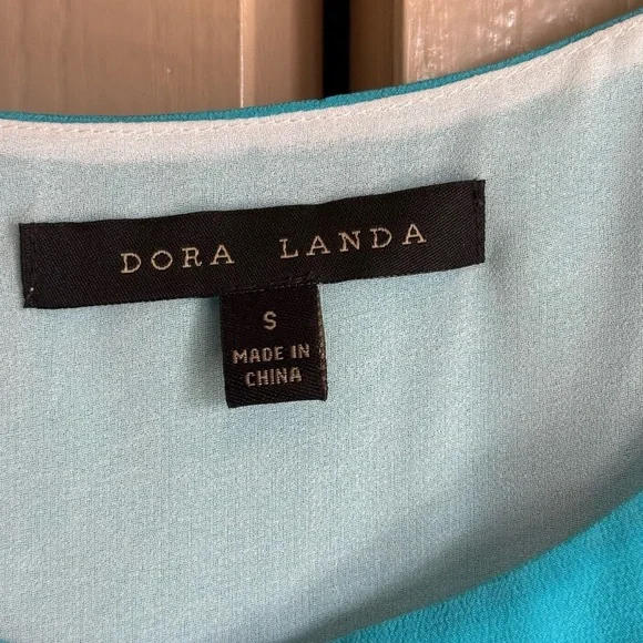 Sky Blue and White Women's Top - Picture 2 of 2